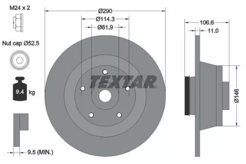 TEXTAR Brake Disc (92269603)