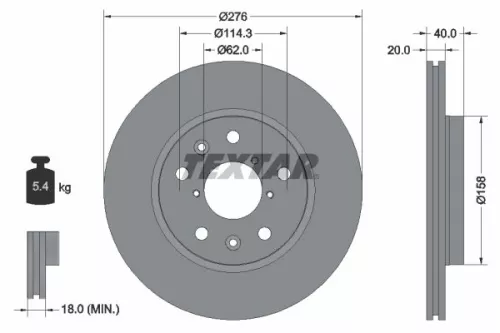 TEXTAR Brake Disc (92204703)