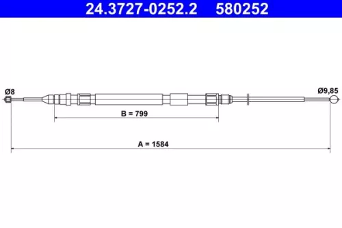 ATE Cable Pull, parking brake (24.3727-0252.2)