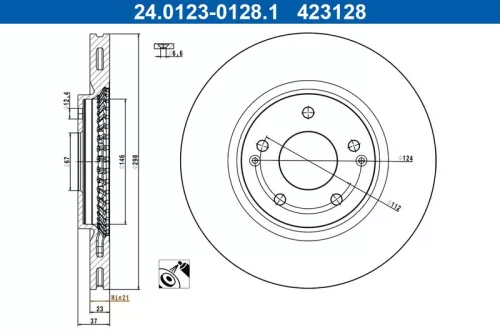 ATE Brake Disc (24.0123-0128.1)