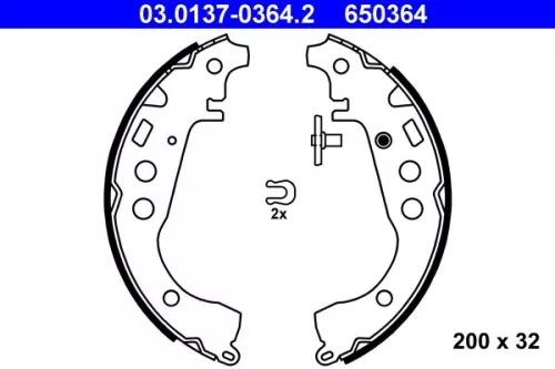 ATE Brake Shoe Set (03.0137-0364.2)
