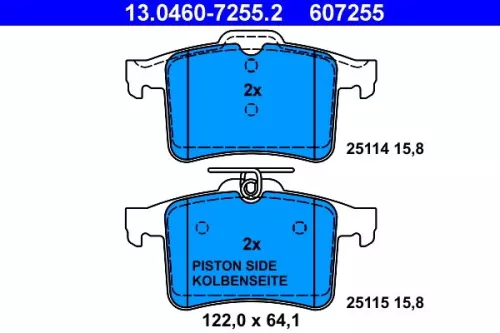 ATE Brake Pad Set, disc brake (13.0460-7255.2)