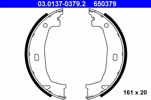 ATE Brake Shoe Set, parking brake (03.0137-0379.2)