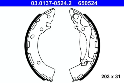 ATE Brake Shoe Set (03.0137-0524.2)