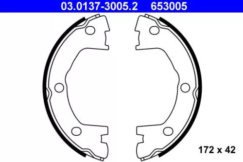 ATE Brake Shoe Set, parking brake (03.0137-3005.2)
