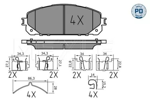 MEYLE Brake Pad Set, disc brake (0252207018/PD)