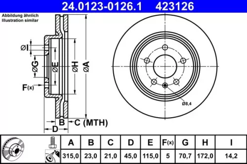 ATE Brake Disc (24.0123-0126.1)