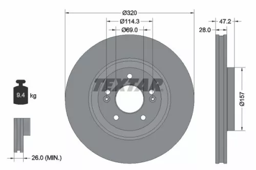 TEXTAR Brake Disc (92306303)