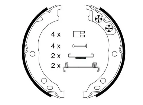 Brake Shoe Set, parking brake