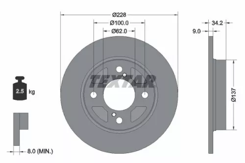 TEXTAR Brake Disc (92303603)