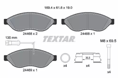 TEXTAR Brake Pad Set, disc brake (2446807)