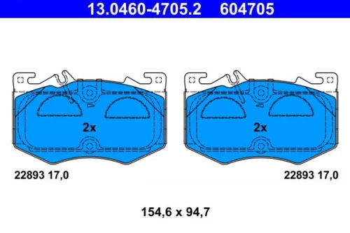 ATE Brake Pad Set, disc brake (13.0460-4705.2)