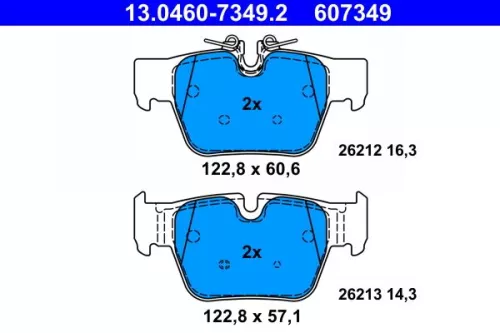 ATE Brake Pad Set, disc brake (13.0460-7349.2)