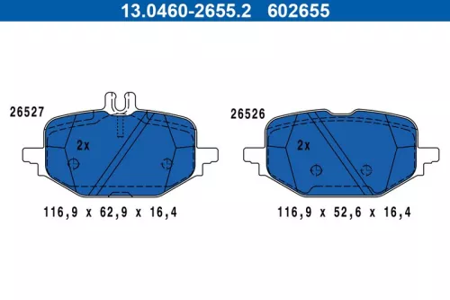ATE Brake Pad Set, disc brake (13.0460-2655.2)