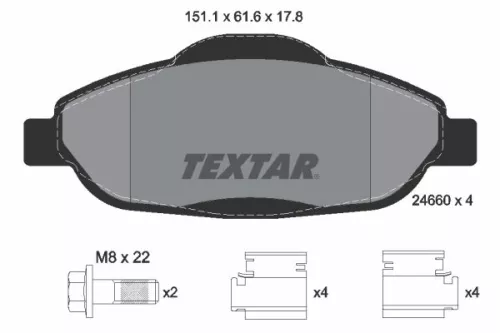 TEXTAR Brake Pad Set, disc brake (2466001)