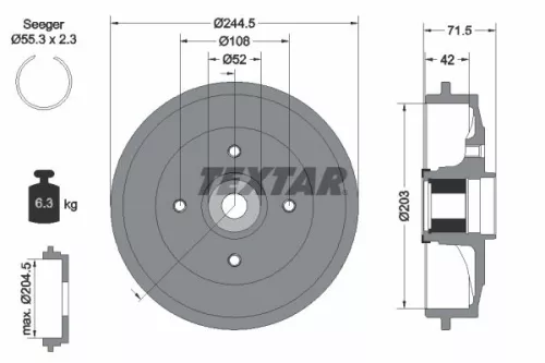 TEXTAR Brake Drum (94041200)