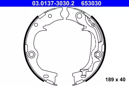 ATE Brake Shoe Set, parking brake (03.0137-3030.2)