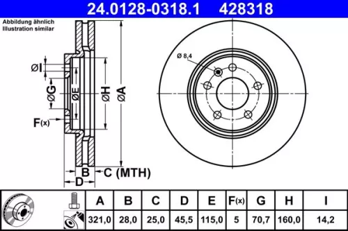 ATE Brake Disc (24.0128-0318.1)