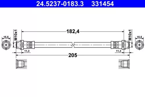 ATE Brake Hose (24.5237-0183.3)