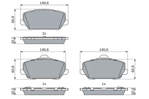 BOSCH Brake Pad Set, disc brake (0986424954)