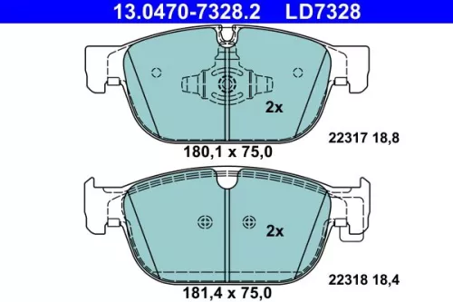 ATE Brake Pad Set, disc brake (13.0470-7328.2)