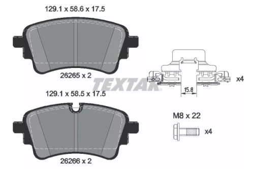 TEXTAR Brake Pad Set, disc brake (2626503)