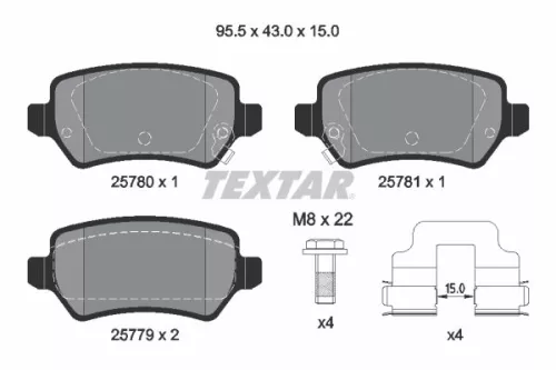 TEXTAR Brake Pad Set, disc brake (2578001)