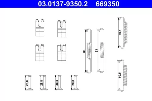 ATE Accessory Kit, parking brake shoes (03.0137-9350.2)