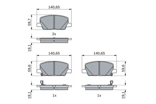 BOSCH Brake Pad Set, disc brake (0986424896)