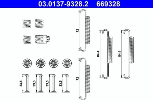 ATE Accessory Kit, parking brake shoes (03.0137-9328.2)
