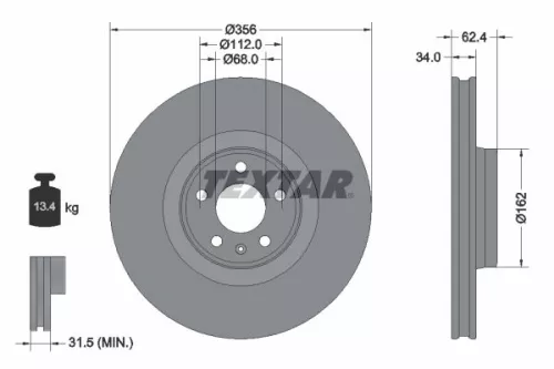 TEXTAR Brake Disc (92293505)