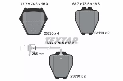 TEXTAR Brake Pad Set, disc brake (2328001)