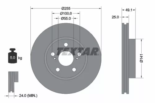 TEXTAR Brake Disc (92077400)