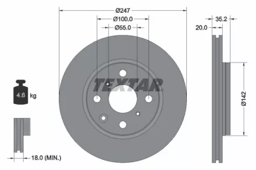 TEXTAR Brake Disc (92141903)