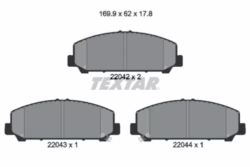 TEXTAR Brake Pad Set, disc brake (2204201)