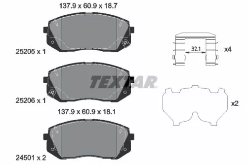 TEXTAR Brake Pad Set, disc brake (2520504)