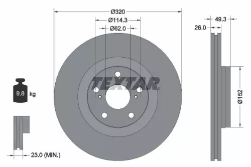 TEXTAR Brake Disc (92195303)