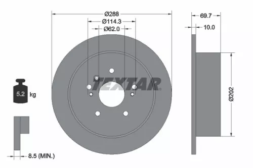 TEXTAR Brake Disc (92171603)