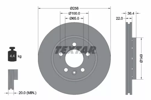 TEXTAR Brake Disc (92098603)