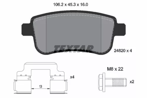 TEXTAR Brake Pad Set, disc brake (2482001)