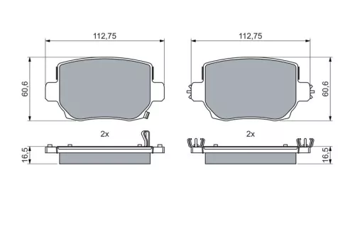 BOSCH Brake Pad Set, disc brake (0986460087)