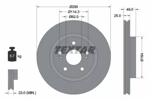 TEXTAR Brake Disc (92156503)