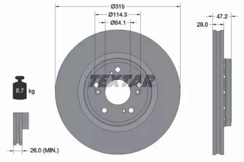 TEXTAR Brake Disc (92283303)