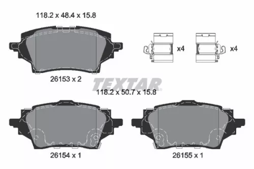 TEXTAR Brake Pad Set, disc brake (2615301)