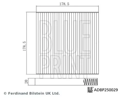 BLUE PRINT Filter, cabin air (ADBP250029)