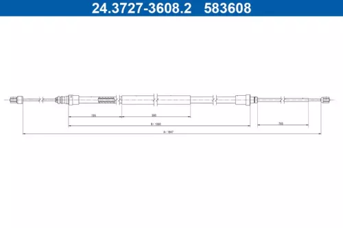 ATE Cable Pull, parking brake (24.3727-3608.2)