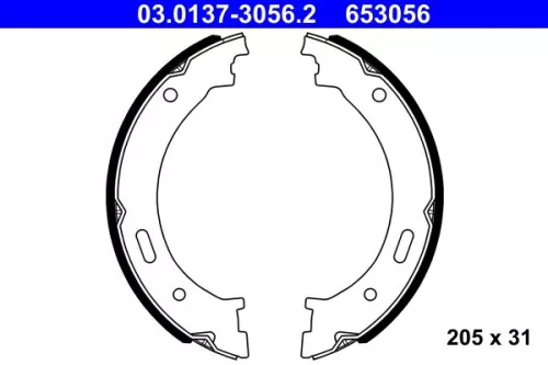 ATE Brake Shoe Set, parking brake (03.0137-3056.2)