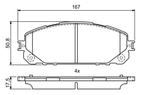 BOSCH Brake Pad Set, disc brake (0986495404)
