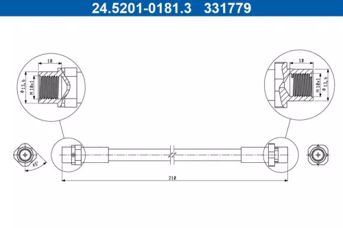 ATE Brake Hose (24.5201-0181.3)