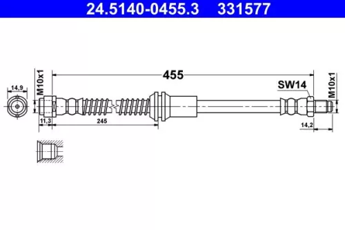 ATE Brake Hose (24.5140-0455.3)